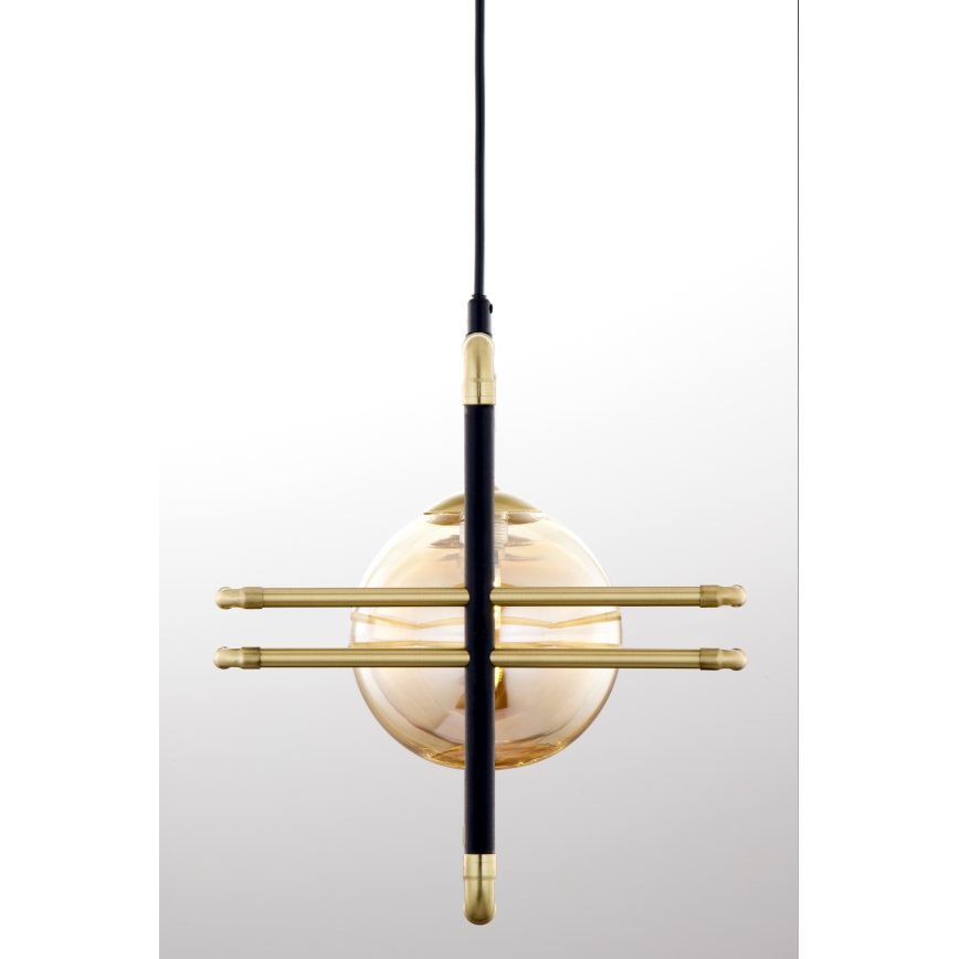 Jupiter 2027 - Candeeiro suspenso FIORI 3xG9/10W/230V preto/dourado/bege