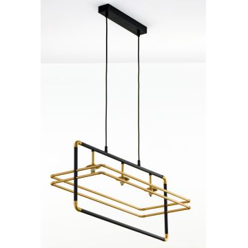 Jupiter 2027 - Candeeiro suspenso FIORI 3xG9/10W/230V preto/dourado/bege