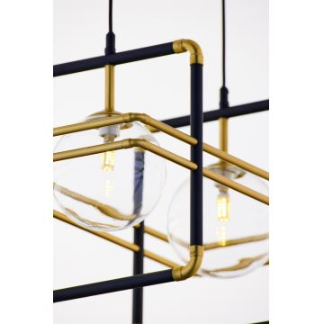 Jupiter 2029 - Candeeiro suspenso FIORI 2xG9/10W/230V preto/dourado/transparente