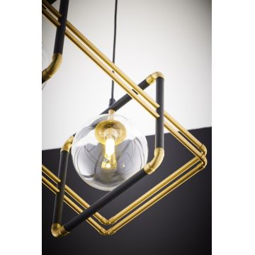 Jupiter 2029 - Candeeiro suspenso FIORI 2xG9/10W/230V preto/dourado/transparente