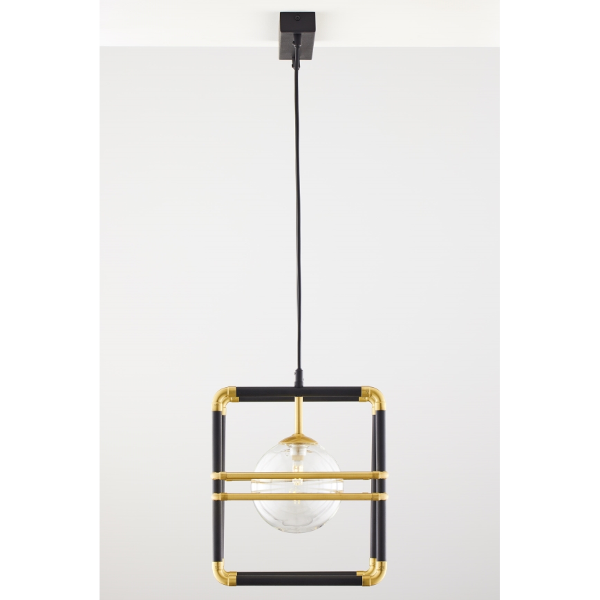 Jupiter 2029 - Candeeiro suspenso FIORI 2xG9/10W/230V preto/dourado/transparente