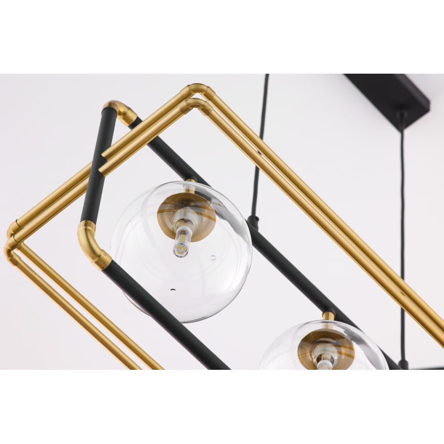 Jupiter 2030 - Candeeiro suspenso FIORI 3xG9/10W/230V preto/dourado/transparente