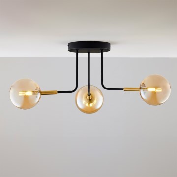 Jupiter 2037 - Candeeiro suspenso BURANO 3xG9/10W/230V preto/dourado/bege