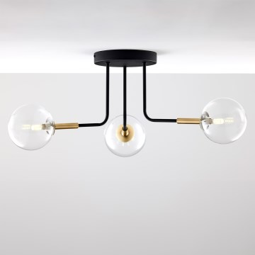 Jupiter 2039 - Candeeiro suspenso BURANO 3xG9/10W/230V preto/dourado/transparente