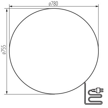 Candeeiro exterior STONO 1xE27/25W/230V diâmetro 78 cm IP65