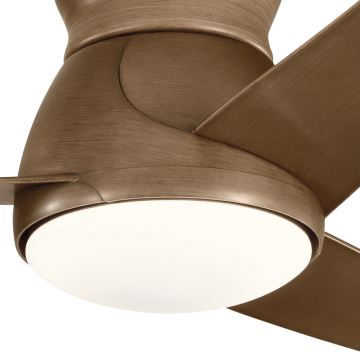 Kichler - Ventoinha de teto LED com regulação ERIS LED/10W/230V bronze IP44 + comando