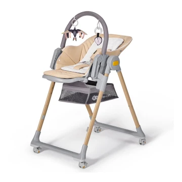 KINDERKRAFT - Cadeira de refeição para criança 2em1 LASTREE bege/cinzento