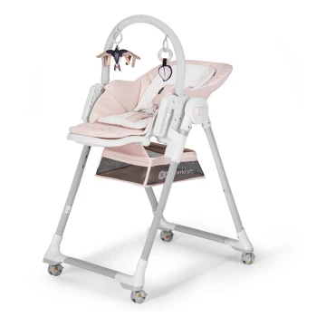 KINDERKRAFT - Cadeira de refeição para criança 2em1 LASTREE rosa/branco