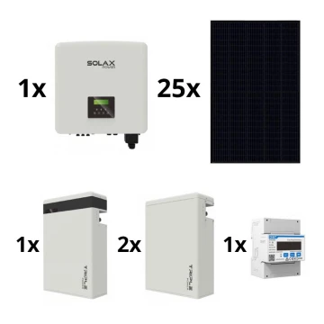 Kit Solar: SOLAX Power - 10kWp RISEN preto + conversor SOLAX 3f de 10kW + bateria de 17,4 kWh