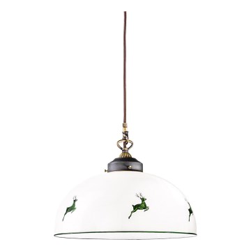 Kolarz 731.32.102 - Candeeiro suspenso NONNA 1xE27/75W/230V diâmetro 36 cm veado verde