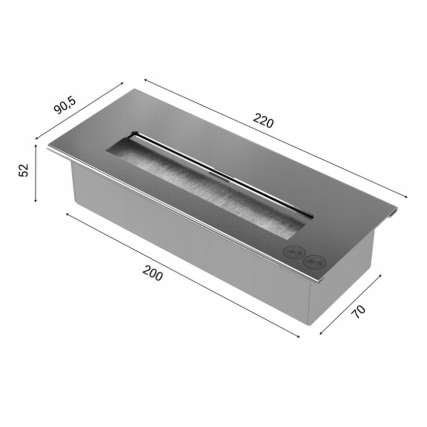 Kratki - Lareira BIO 40,2x70 cm 2kW preto