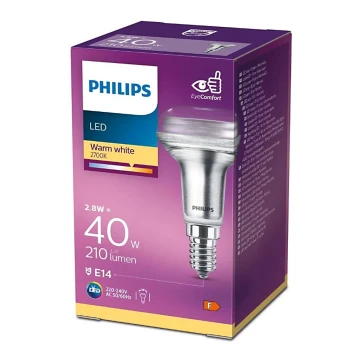 Lâmpada de Holofote LED Philips E14/2,8W/230V 2700K