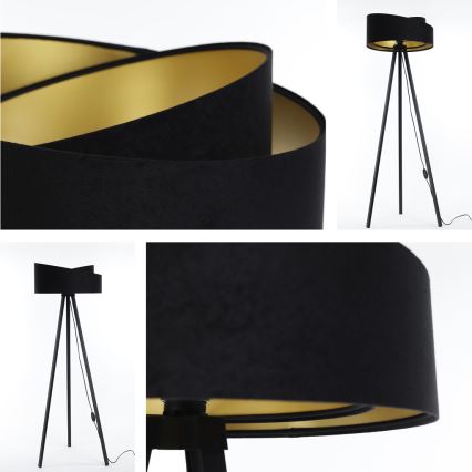 Candeeiro de pé GALAXY 1xE27/60W/230V preto/wengué