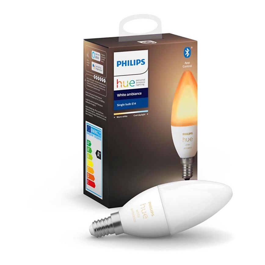 Lâmpada fosca LED Philips Hue WHITE AMBIANCE B39 E14/5,2W/230V 2200K - 6500K