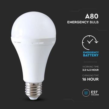 Lâmpada LED com modo de emergência A80 E27/12W/230V 4000K