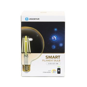 Lâmpada LED com regulação FILAMENT G125 E27/6W/230V 2700-6500K Wi-Fi - Aigostar