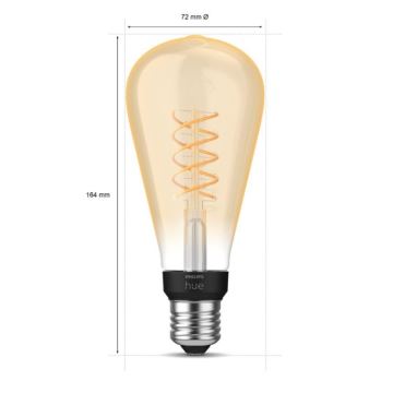 Lâmpada LED com regulação Philips Hue WHITE FILAMENT ST72 E27/7W/230V 2100K