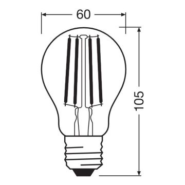 Lâmpada LED com regulação VINTAGE A60 E27/7W/230V 2700K - Osram