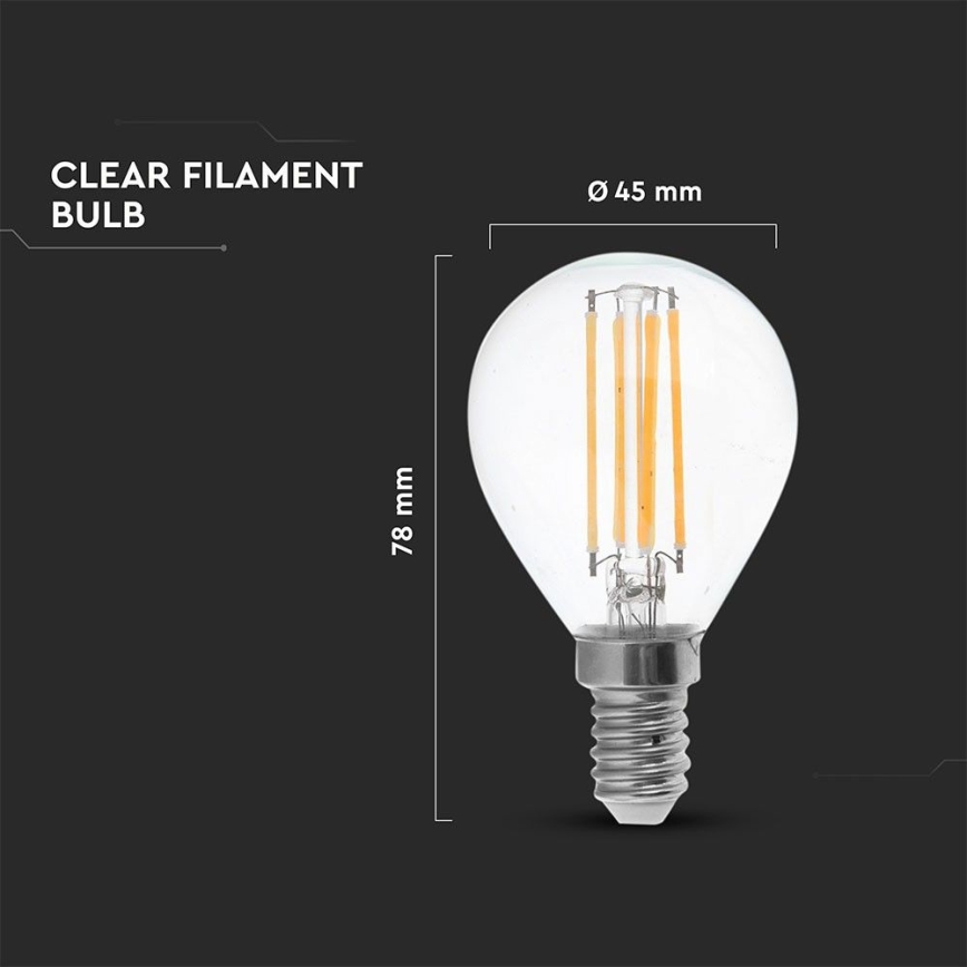 Lâmpada LED FILAMENT P45 E14/6W/230V 2700K