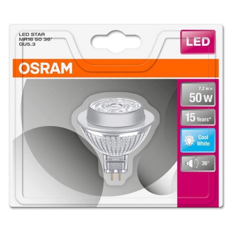 Lâmpada LED GU5,3/MR16/7,2W/12V 4000K - Osram