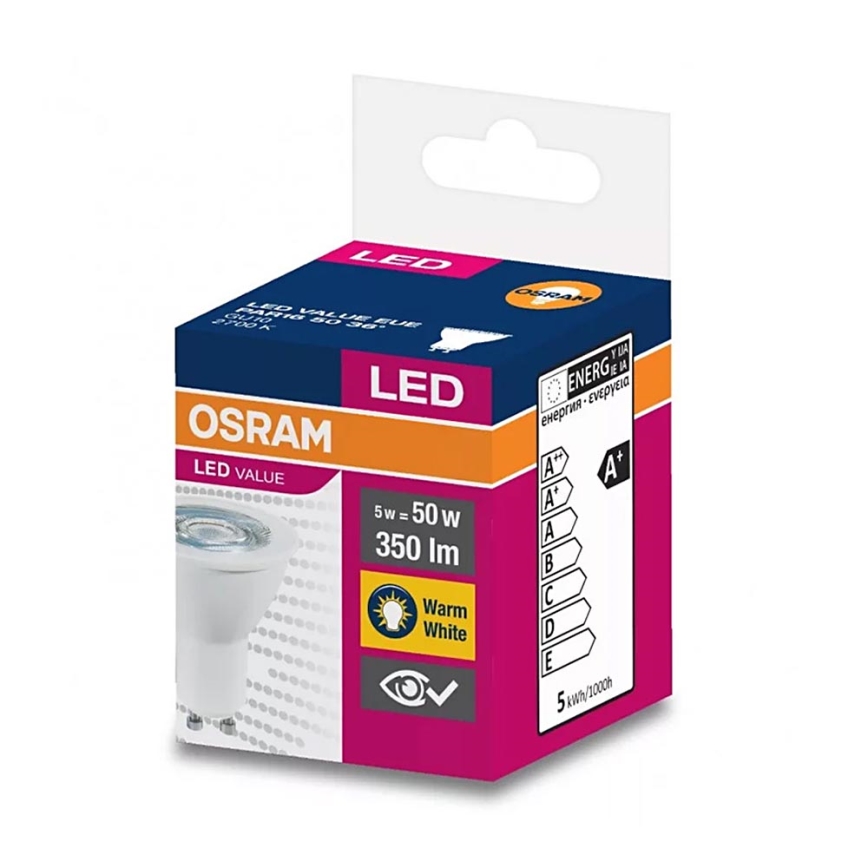 Lâmpada LED PAR16 GU10/5W/230V 2700K - Osram