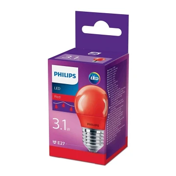 Lâmpada LED Philips E27/3,1W/230V vermelha
