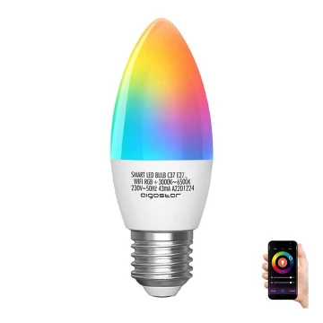 Lâmpada LED RGBW C37 E27/5W/230V 3000-6500K Wi-Fi - Aigostar