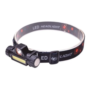 Lanterna de cabeça recarregável LED LED/3W/COB/USB