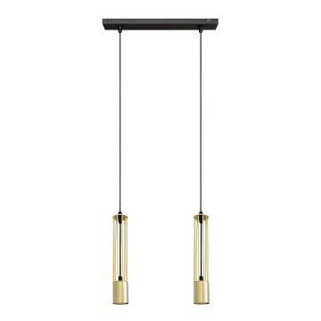 LED Candelabro suspenso BARS 2xGU10/4,8W/230V dourada/preto