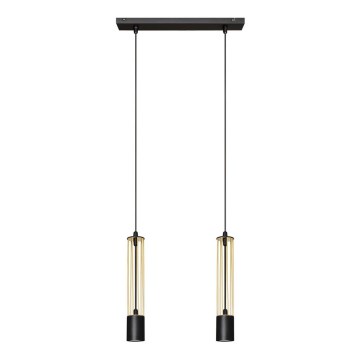 LED Candelabro suspenso BARS 2xGU10/4,8W/230V preto/dourado