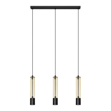 LED Candelabro suspenso BARS 3xGU10/4,8W/230V dourado/preto