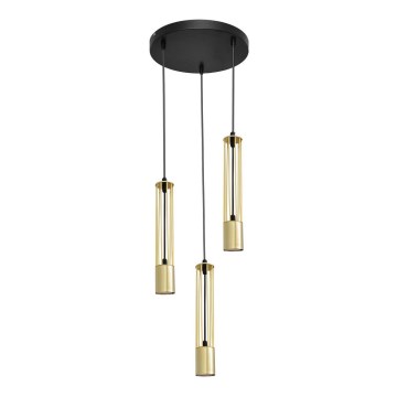 LED Candelabro suspenso BARS 3xGU10/4,8W/230V dourado/preto