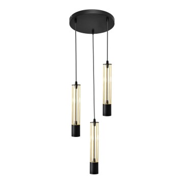 LED Candelabro suspenso BARS 3xGU10/4,8W/230V preto/dourado