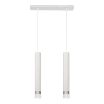 LED Candelabro suspenso TUBA 2xGU10/4,8W/230V branco/cromado mate