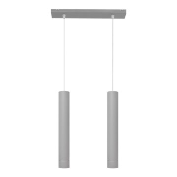 LED Candelabro suspenso TUBA 2xGU10/4,8W/230V cinzento