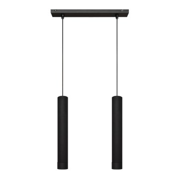 LED Candelabro suspenso TUBA 2xGU10/4,8W/230V preto