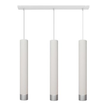 LED Candelabro suspenso TUBA 3xGU10/4,8W/230V branco/cromado mate