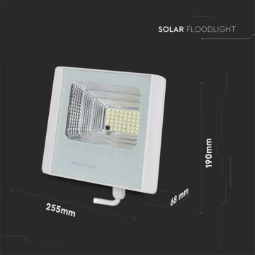 LED Holofote solar exterior LED/20W/3,2V IP65 4000K + controlo remoto