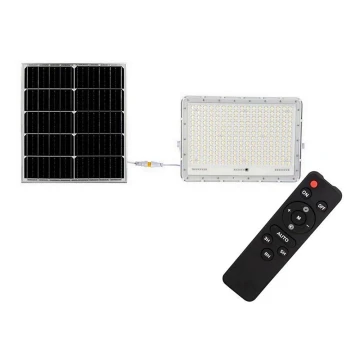 LED Holofote solar exterior LED/30W/3,2V 6400K branco IP65 + controlo remoto