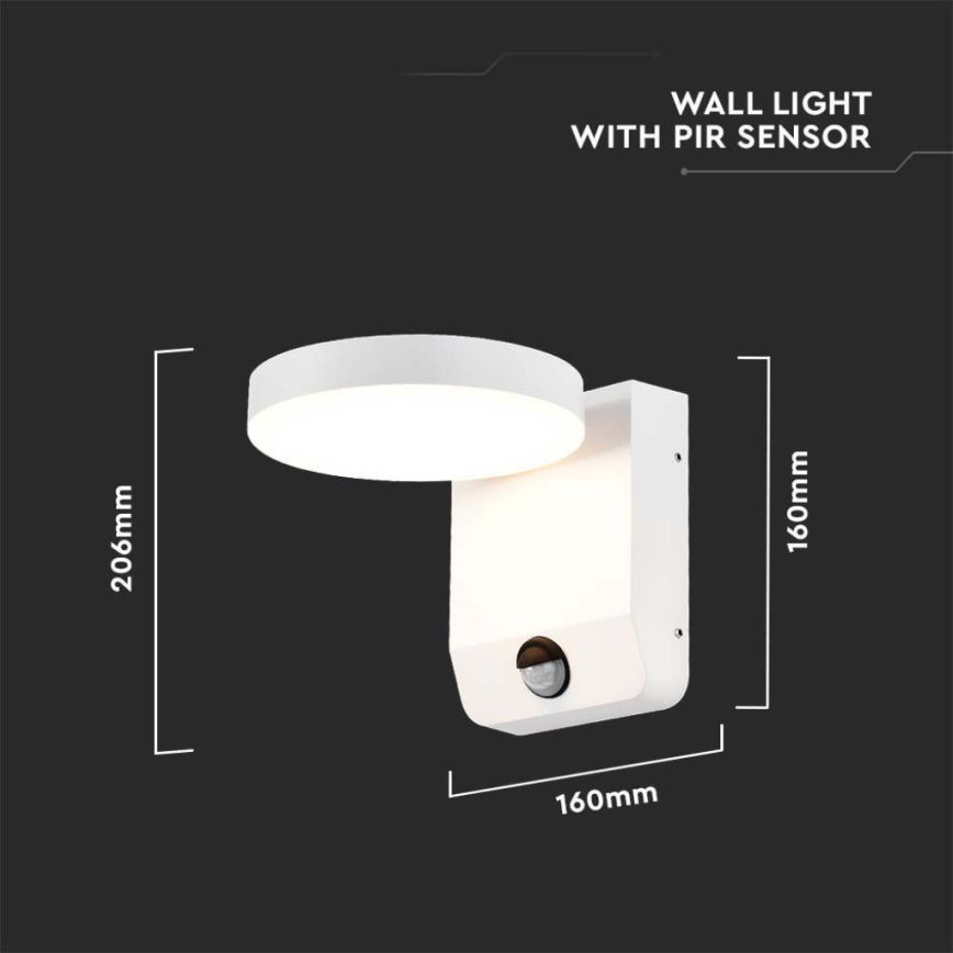 LED Exterior wall flexible iluminação com sensor LED/17W/230V IP65 3000K branco