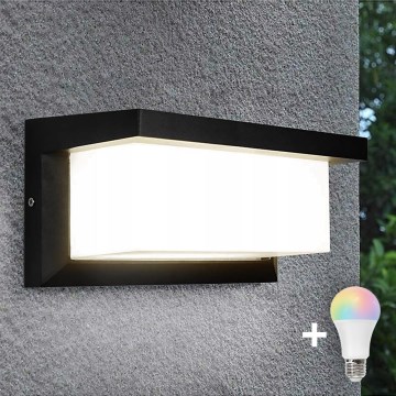 LED RGBW dimerizável Aplique de parede exterior NEELY 1xE27/9W/230V 2700-6500K IP54 Wi-Fi preto