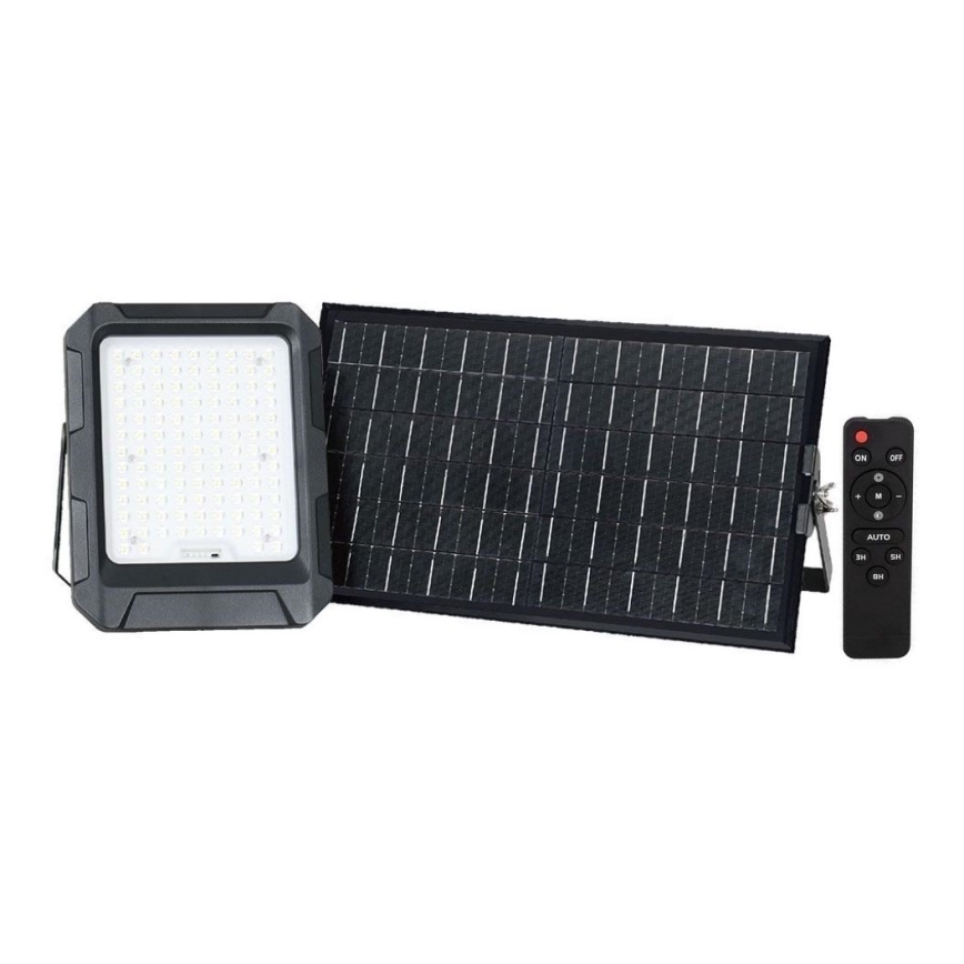 LED Solar holofote LED/15W/3,7V IP65 4000K preto + comando