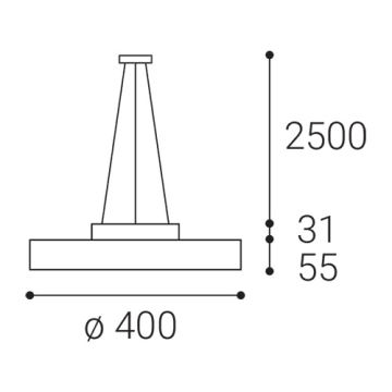 LED2 - Candeeiro suspenso LED ROTO LED/48W/230V 2700K/3300K/4000K IP40 branco diâmetro 40 cm