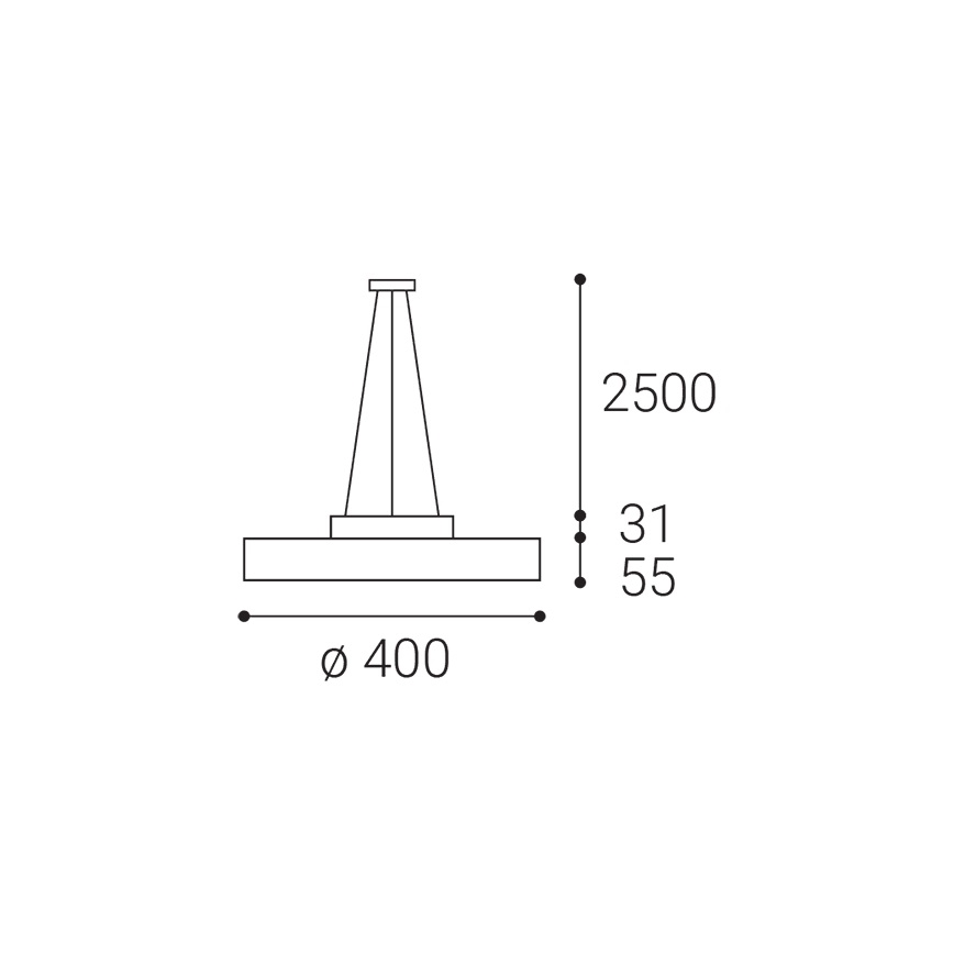 LED2 - Candeeiro suspenso LED ROTO LED/48W/230V 2700K/3300K/4000K IP40 preto diâmetro 40 cm