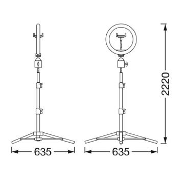 Ledvance - Candeeiro de chão LED com regulação e suporte para vlogs LED/6W/USB 3000/4000/6500K