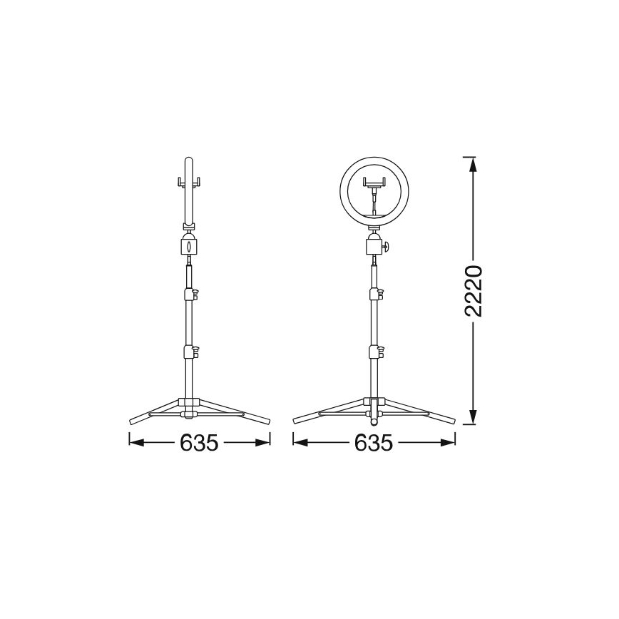 Ledvance - Candeeiro de chão LED com regulação e suporte para vlogs LED/6W/USB 3000/4000/6500K