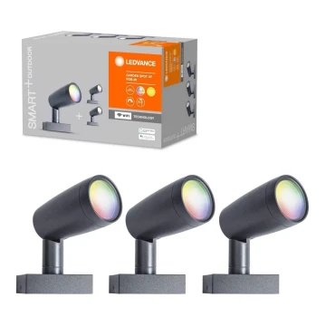 Ledvance - CONJUNTO 3x Candeeiro exterior LED RGBW SMART+ SPOT 3xLED/4,5W/230V IP65 Wi-Fi