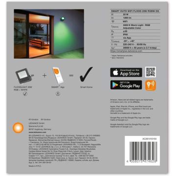 Ledvance - Holofote LED RGBW SMART+ FLOOD LED/20W/230V IP65 Wi-Fi