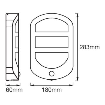 Ledvance - Iluminação de parede exterior LED com sensor PLATE LED/12,5W/230V IP44