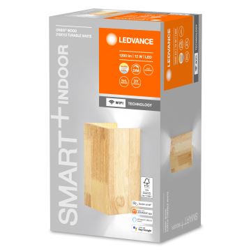 Ledvance - Iluminação de parede LED com regulação SMART+ WOOD LED/12W/230V 3000-6500K Wi-Fi